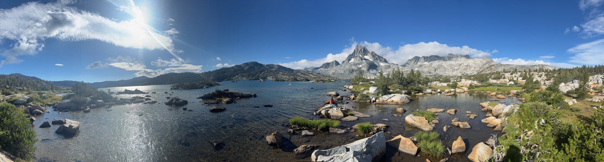 sitting beside the fresh, high Sierra water at Thousand Island Lake