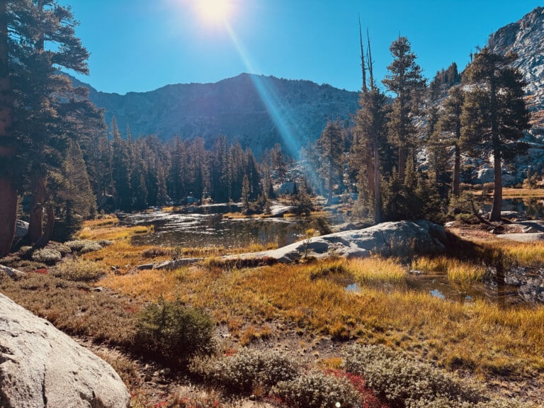Yosemite in Fall hiking to Chain Lakes